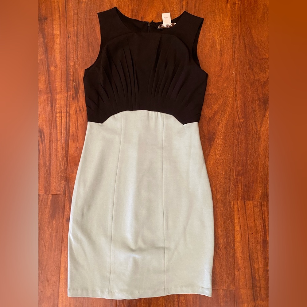 Black and Mint Sleeveless Pencil Dress